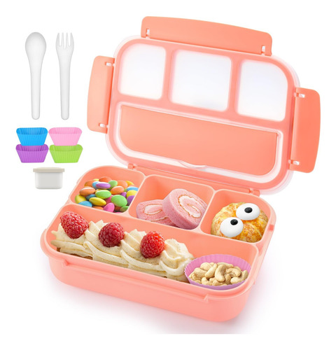 Lancheira Bento Com 4 Compartimentos, Recipiente Para Molho