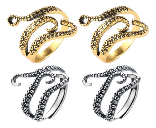 Anillos Góticos Con Forma De Pulpo Dividido En Forma De Pulp