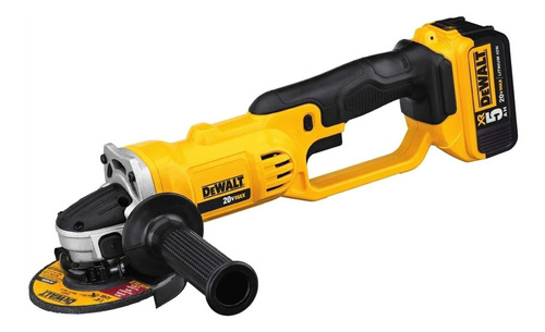 Esmeril angular inalámbrico DeWalt 20V MAX DCG412P2 amarillo 405 W + accesorio