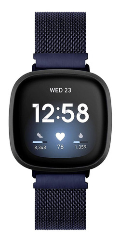 Malla De Acero Azul Zafiro Para Fitbit Versa 3/fitbit Sense