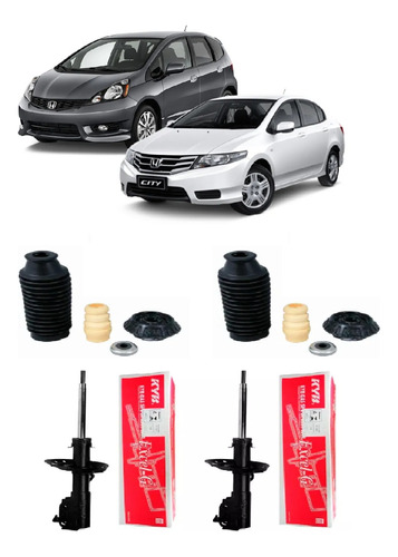 Par Amortecedor Diant Com Kit Honda New Fit City 2009 À 14