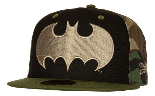 Gorra Ajustada Verde Militar Diseño Batman Talla M