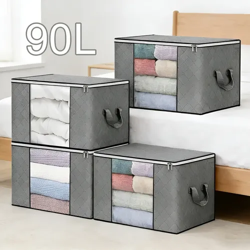 Kit 4un Saco Organizador Edredon Cobertor Multiuso Dobrável