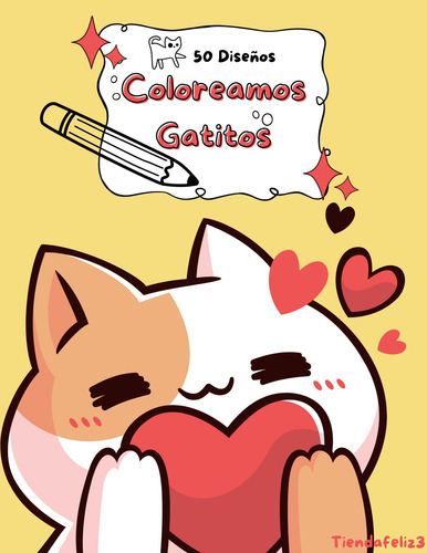 Libro Pdf Diseños Kawaii 50 Gatitos Para Colorear