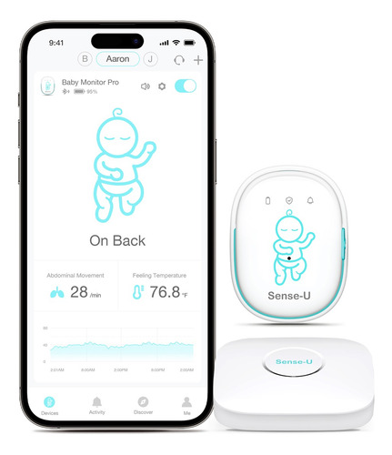 Monitor Inteligente Sense-u Pro Para Bebé, Largo Alcance