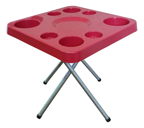 Mesa Barco/lancha Petisqueira Desmontável C/pés Galvanizados Cor Vermelho