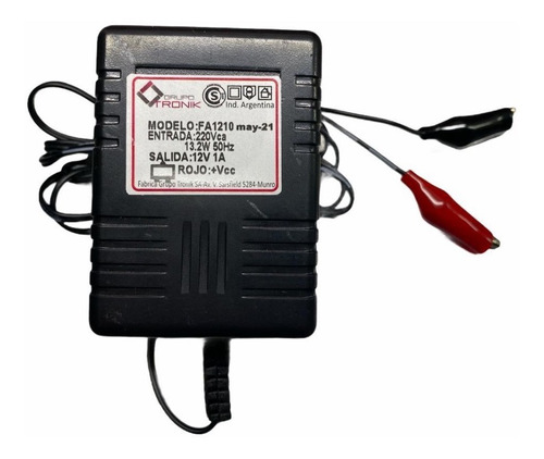 Cargador 12v 1ah Conector Cocodrilo Para Auto A Bateria