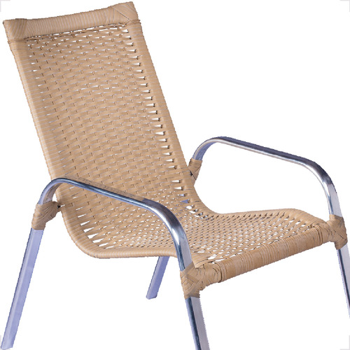 Cadeira De Jardim Fexx Fiberhome Conjunto Jardim Camurça Design Lisa Com Braços 2 Corpos 80cm X 56cm X 85cm - Kit Com 3 Unidades