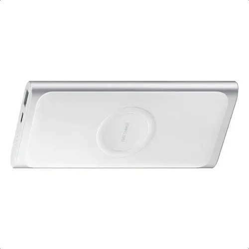 Power Bank Carregador Portátil 10000mah Indução Samsung Cor Prata