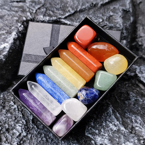 14pcs Crystal Energy Stones Hexagonal Bar Clear Topaz