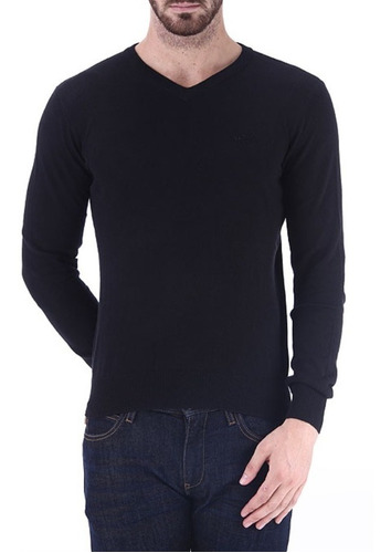 Sweater Hombre Cuello Redondo Semi-entallado Con Lycra *new*