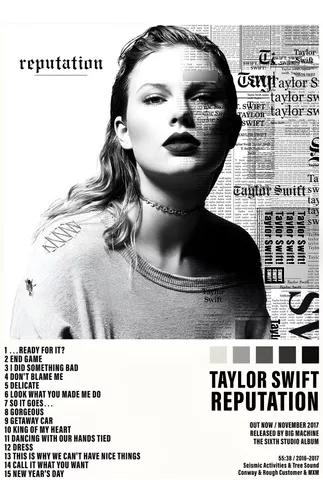 Taylor Swift Álbum Reputation Póster 48x33cm