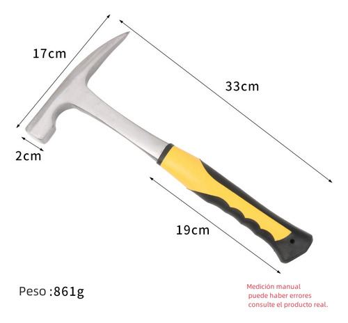 Martillo Recogedor De Rocas Con Mango Antideslizante,30oz