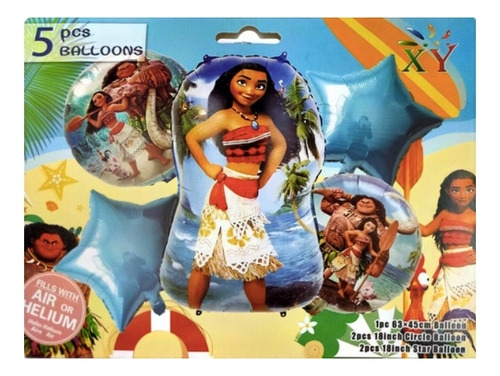 Set De Globos Metalizados De Moana