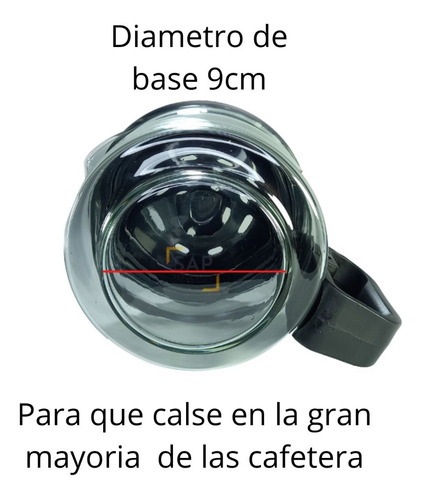 Imagen 5 de 9 de Vaso Jarra Cafetera Vidrio Alto Tapa Regulable Universal
