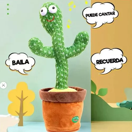 Cactus Bailarín Canta Repite Lo Que Hablas Recargable Usb