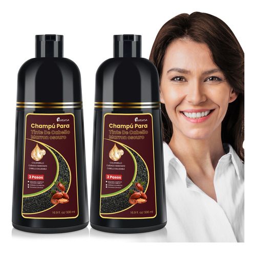 Kaisasa 2 Pzs Shampoo Con Aceite De Argán Tinte Cubre Canas