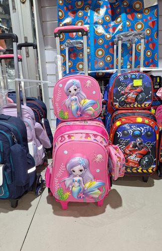 Mochila De Ruedas Desmontable Escolar Para Niños Y Niñas 