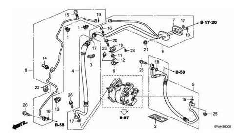 Tubo De Aire Acondicionado Honda Cr-v- 2.4.modelo 2002-2006