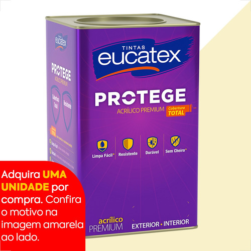 Tinta Latex Eucatex Protege Acrilico Premium Fosco Palha 18l