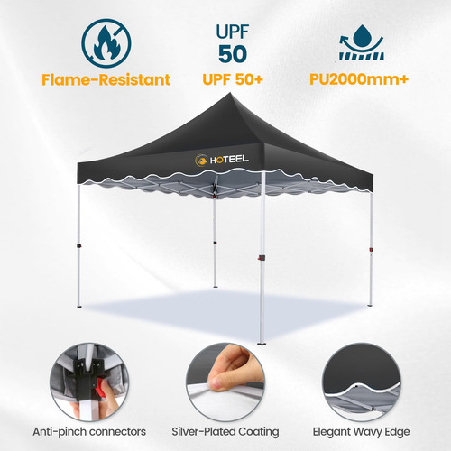 Toldo Desplegable 3 X 3 M Con 4 Paredes Laterales Impermeabl