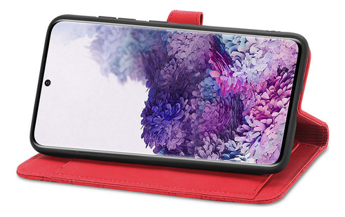 B Funda De Piel Con Estampado De Flores En Relieve Para