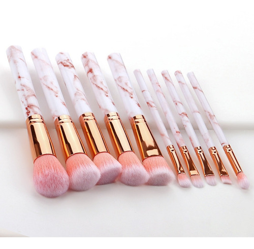 Imagen 5 de 9 de Set 10 Pinceles Brochas Maquillaje Profesional Con Estuche ®