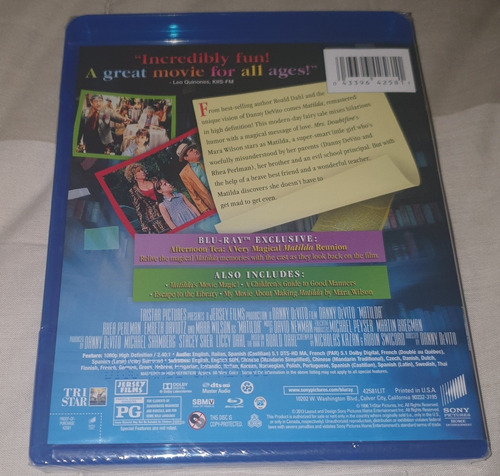 Matilda Blu Ray Importado Mata Wilson Danny Devito
