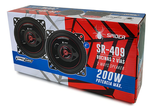 Bocina Spider 4 Pulgadas Pro Audio 2 Vías Potencia Rms 40w Max Potencia 200w