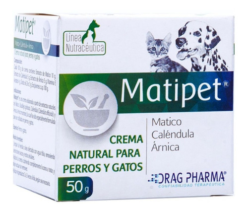 Matipet Crema Natural De Matico, Caléndula Y Árnica. Tps