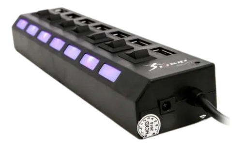 Cargador USB Hub con extensión de 7 puertos, 15 W y 5 V