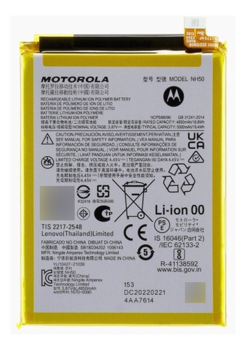 Batería Motorola Moto G22 Xt2231 Nh50 100% Original