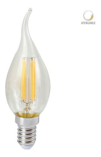 Foco Led Filamento Atenuable 4.5 W Luz Suave Cálida Base E14 Color de la luz Transparente