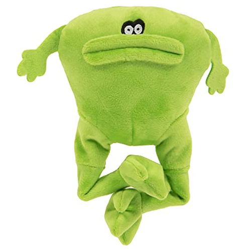 Godog Action Plush Frog Animated Squeaky Dog Toy, Chew Guard