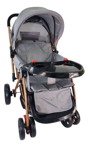Carriola Cw Reversible Con Juguetero De Regalo Greta Gris Dorado
