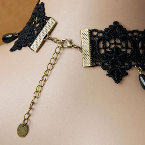 A Joyería De Punky Gótico Gargantilla De Encaje Cadena
