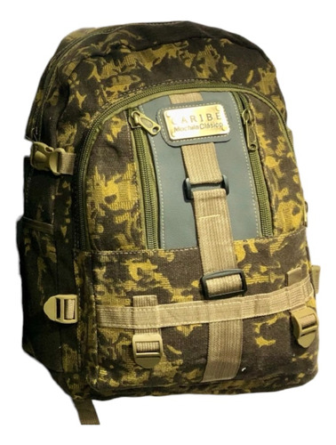 Mochila Camuflaje Urbana Vintage Multifuncional M139 Color Caqui Diseño De La Tela Lona