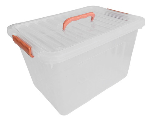 Caja Organizadora Plastico Apilable Tapa Con Trabas Mediana