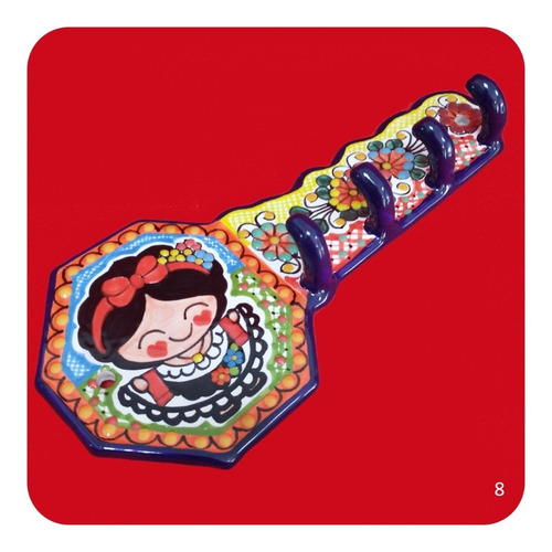 Imagen 8 de 10 de Porta Llaves De Talavera Poblana Perchero Color 27 Cm Prl