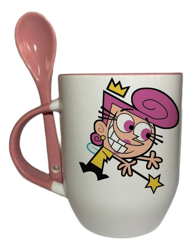 Taza De Los Personajes De Los Padrinos Magicos Con Cuchara