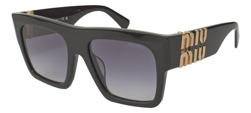 Miu Miu Mu 10ws 1ab-5d1 Square Shape Black Gold (Usado)