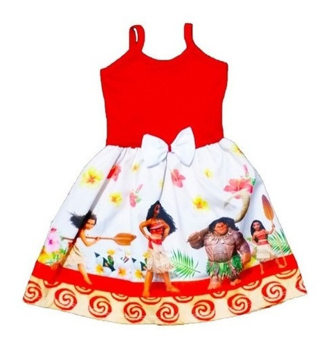 Vestido Infantil Alcinha Criança Menina Moana