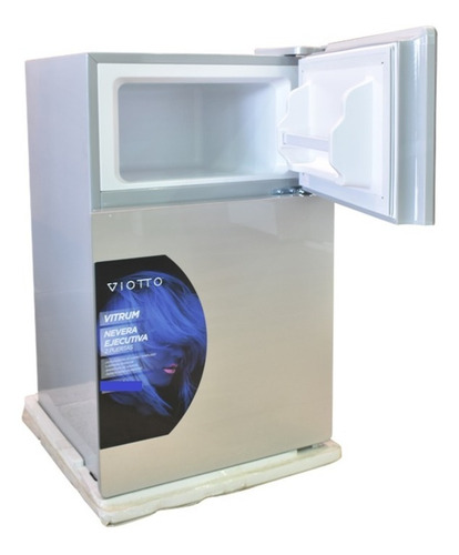 Imagen 2 de 3 de Nevera Ejecutiva 2 Puerta Plateada Viotto Vitrum 90 Lts #m