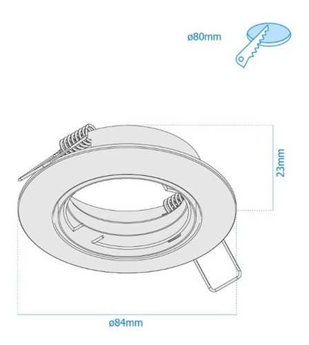 Imagen 2 de 6 de Spot Embutir Movil 8cm Para Dicroica Gu10 Led Macroled