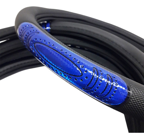 Cubre Volante Desing Reflex Azul 38cm -estilo Y Diseño- Negro