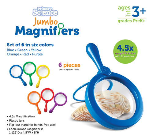 Magnifiers Learning Resources Jumbo, 6 Piezas, Para Niños Ma