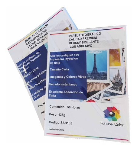 Papel Fotografico  Adhesivo Carta 135g Glossy Foto 20 Paq