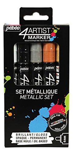 Pebeo 4artist Marker Oil Paint Markers Metallic Set De 5 X 4