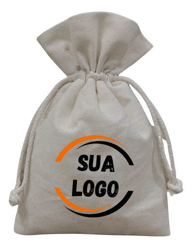 Saco Algodão Cru 15x20 Personalizado Sua Logo C/ 24 Unidades