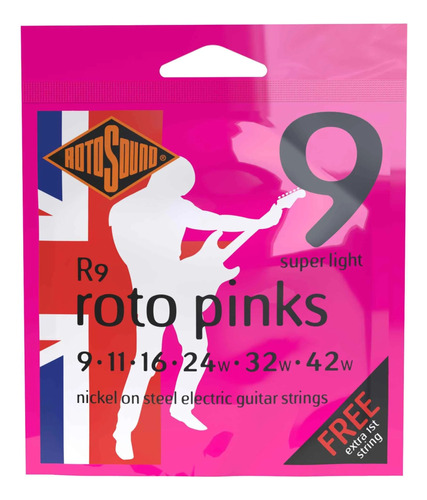 Cuerdas Para Guitarra Electrica Rotosound Roto Pinks R9